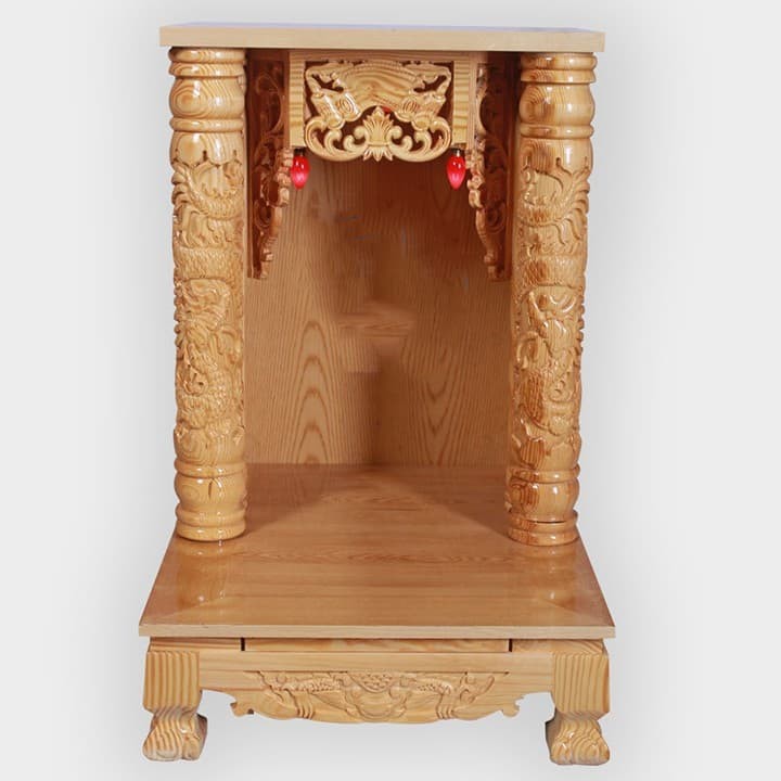 Bàn thờ Thần Tài ông Địa mái trụ to